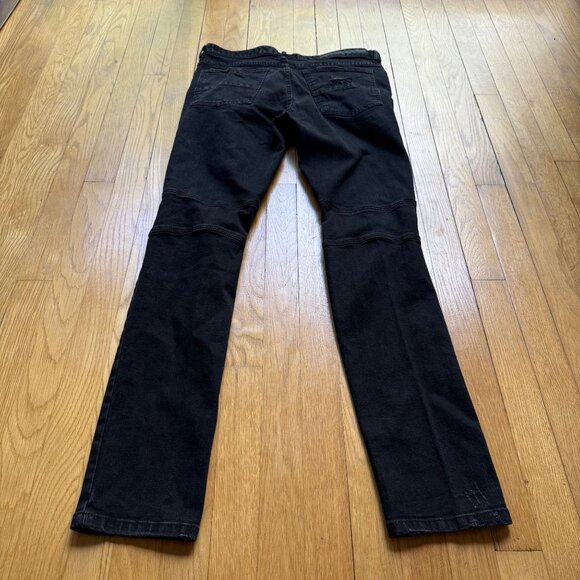 Rockstar Original Size 34 Mens Oscar Black Knee Slit 5 Pocket Straight Fit Jeans - Picture 9 of 15